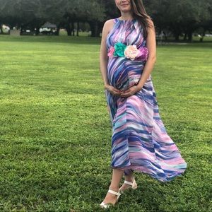 Dress Barn WATERCOLOR SWIRL PRINT DRESS - size 6